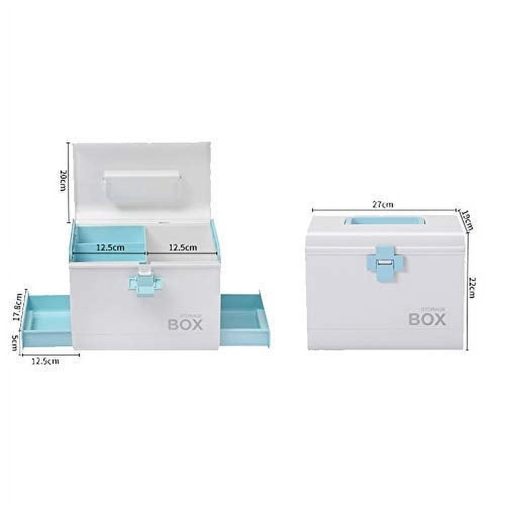 First Aid Box First Aid Kit Medical Box with Removable Tray and Handle Family Emergency Kit Storage Organizer Housewares First Aid Box Nurse Offices