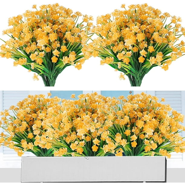 Morttic Artificial Flowers for Outdoors Plastic UV Resistant Faux