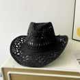 thumbnail image 5 of UDIYO Cowboy Hat Hollow Out Curled Edge Wide Brim,Men & Women's Summer Sun Hat Fishing Hat, 5 of 5