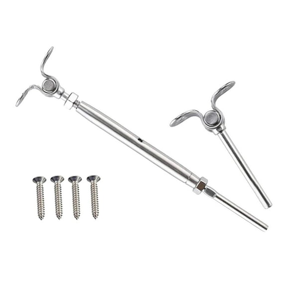 simhoa Deck Cables Railing Kit, for 1/8" Steel Cable, for Wood Post Reliable Stainless Steel Parts for Wire Rope Cable