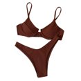 thumbnail image 4 of Bikini sexy de color sólido con cintura dividida para mujer a la moda Fridja  nalpqowj53720, 4 of 6