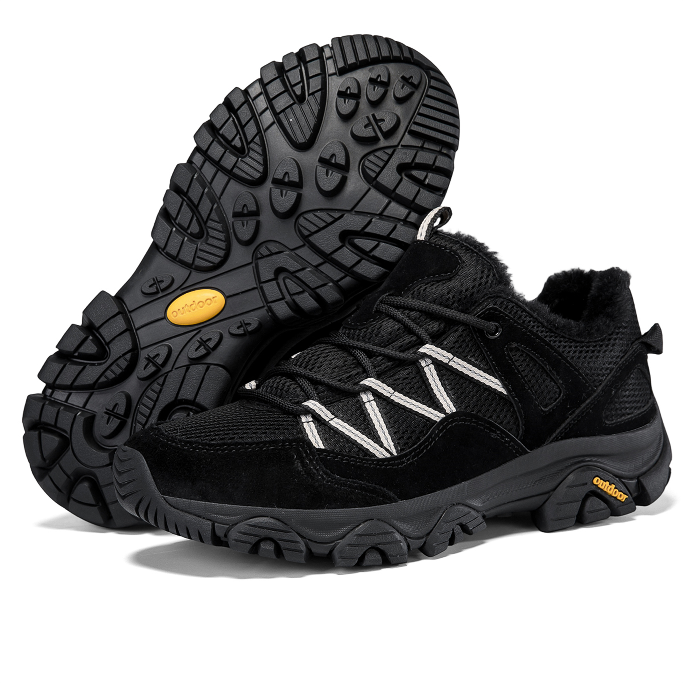 YOURDIARY Women Mens Winter Hiking Shoes Plush Snow Boots Comfortable Anti-Slip