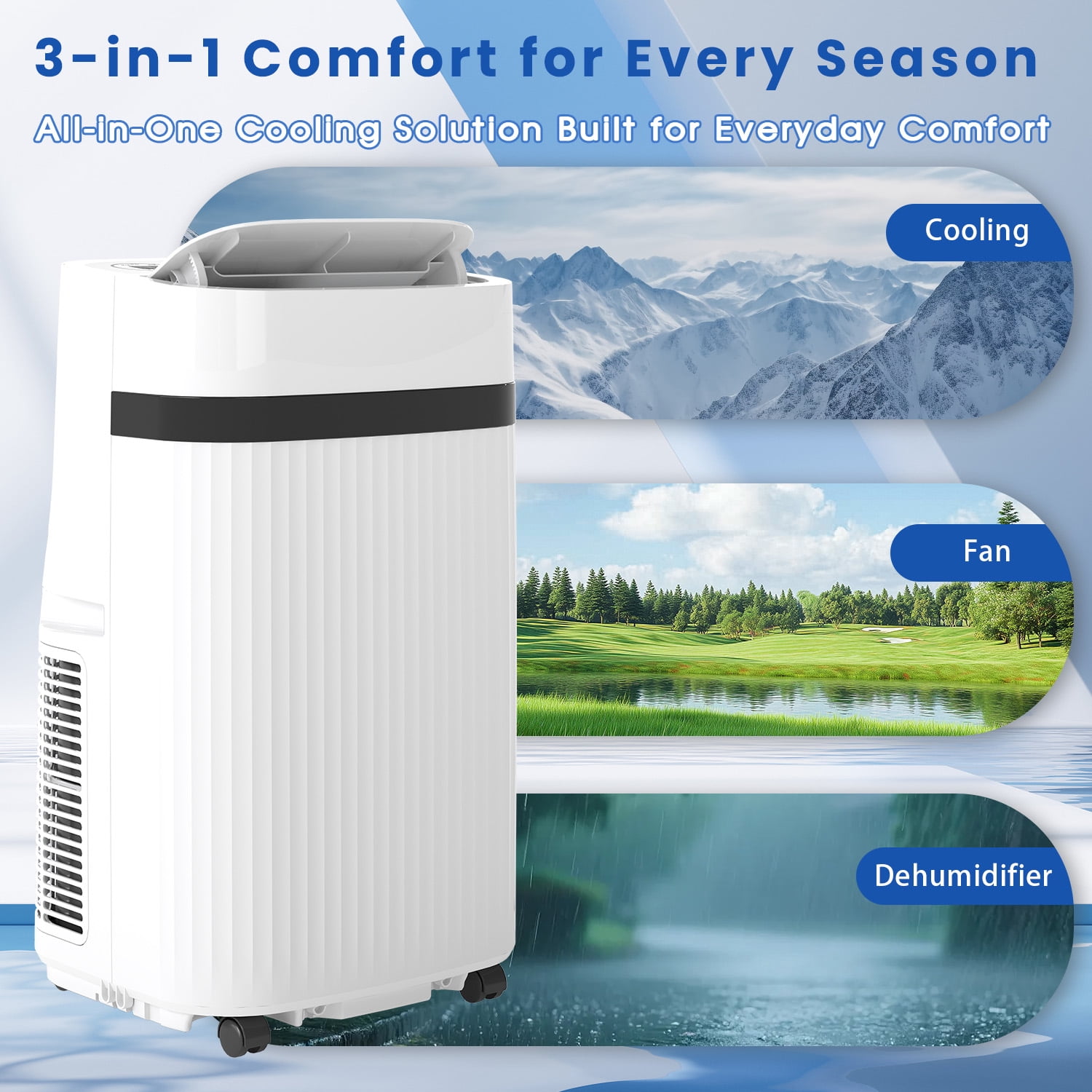 12000 BTU Portable Air Conditioner, Portable AC Unit up to 550 Sq.Ft, 4-in-1 Air Conditioner for Home with Sleep Modes, Remote Control
