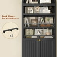thumbnail image 7 of 81" Tall Arched Bookshelf, Kitchen Pantry Storage Cabinet, 6-Tier Bookcase with 2 Doors for Living Room, Kitchen, Home Office, Black, 7 of 7