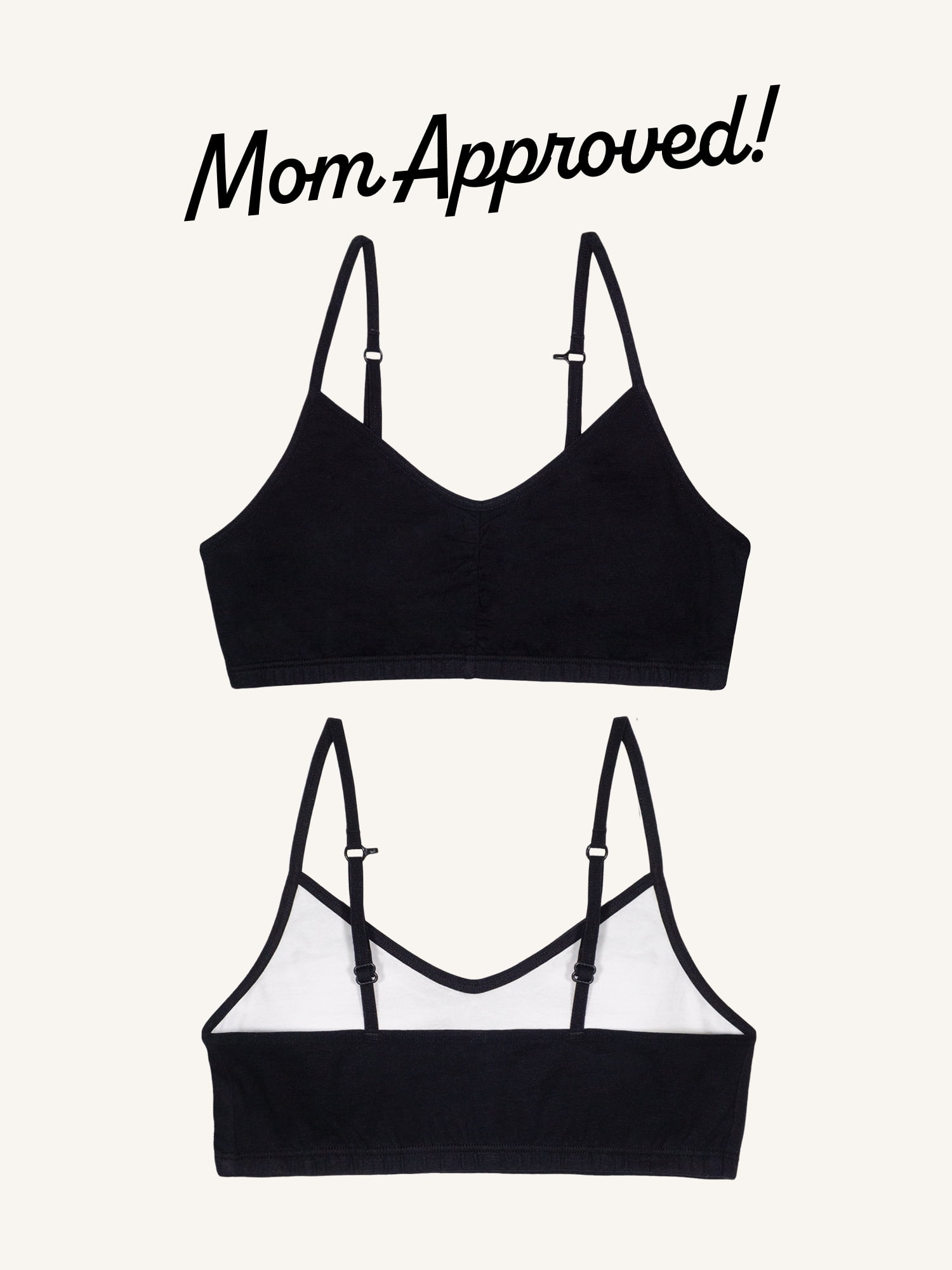 Fruit of the Loom Girls Sports Bra with Removable Pads, 2-Pack, Sizes (28-38)