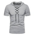 thumbnail image 1 of Sudadera con capucha deportiva de manga corta táctica gris retro para hombre, sudadera con capucha para deportes al aire libre, 1 of 6