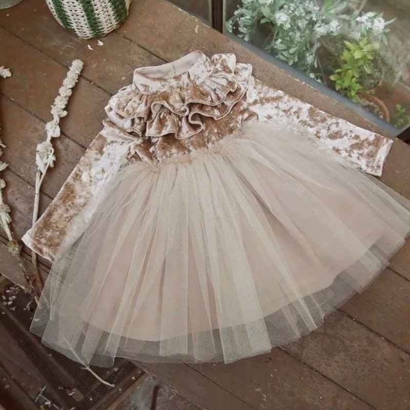 Sayoo Princess Kids Baby Girls Dress Velvet Fleece Gown Party Dress Tulle Tutu Dress Fit For 1 6t Other