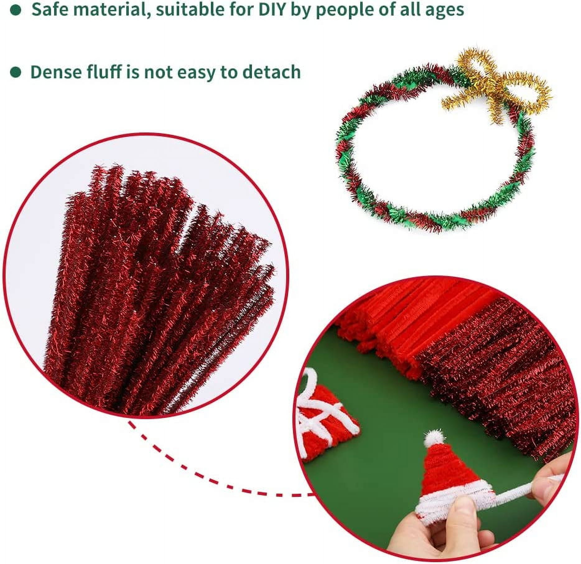 The Crafts Outlet Chenille Stems, Pipe Cleaner, 12-Inch 30-cm, 10-pc, Red