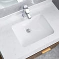 thumbnail image 4 of CoSoTower White Rectangular Undermount Bathroom Sink With Overflow, 4 of 7