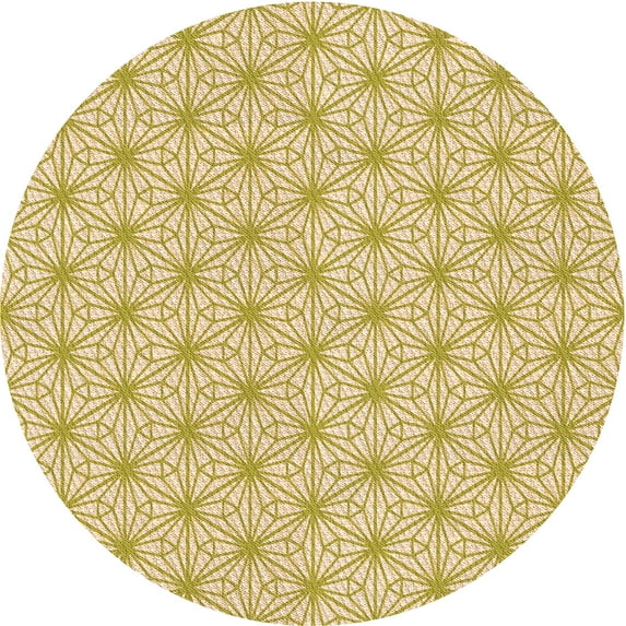 Ahgly Company Machine Washable Indoor Round Transitional Orange Gold Area Rugs, 6' Round