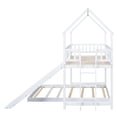 thumbnail image 6 of Euroco Wood Twin over Full Bunk Bed, House Bed with Slide for Kids, White, 6 of 13