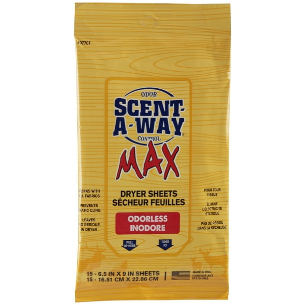 ScentAWay® Odor Control Max Dryer Sheets 15 ct Pack