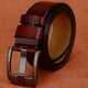 thumbnail image 3 of Alloy Buckle Cowhide Men's Belt Trousers Pinhole Fashion Waist Belts Brown, 3 of 4