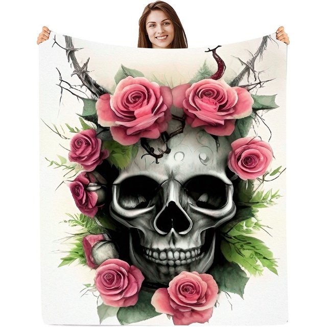 Digital Printing Tapestry Dead Halloween Skull Decorative Cover Blanket Flannel Blanket