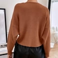 thumbnail image 6 of Besolor Womens V Neck Long Sleeve Sweaters Fall Casual Cross Front Knitted Crop Pullover Tops, 6 of 7