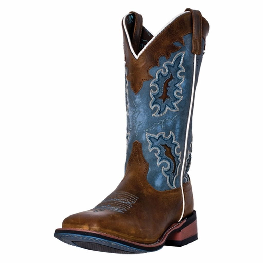 Laredo - Laredo Western Boots Womens Stockman Square Toe Tan Blue Denim ...