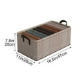 thumbnail image 3 of Under $10 Storage Bins, Hwkond Faux Linen Steel Frame Thick Folding Clothing Organizer Household Closet Without Cover Organizer Clothing Organizer Box,Brown, 3 of 5