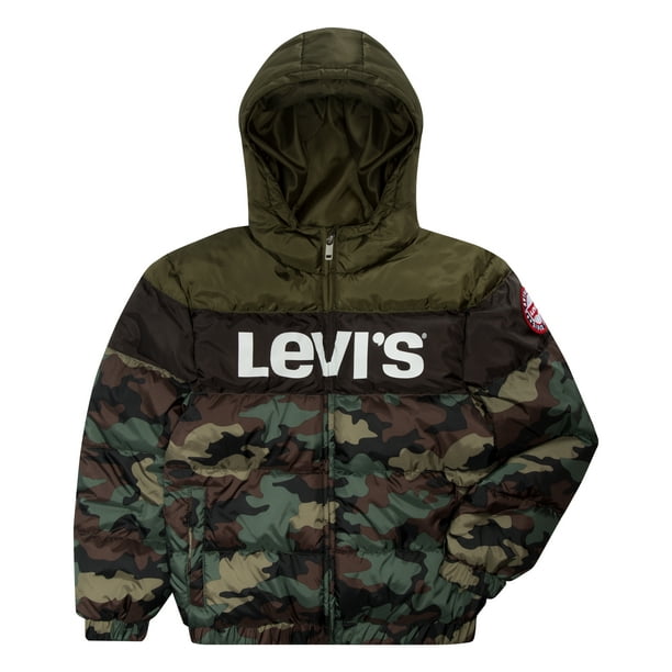 Levi's Boys' Colorblock Hooded Puffer Jacket, Sizes 8-20 