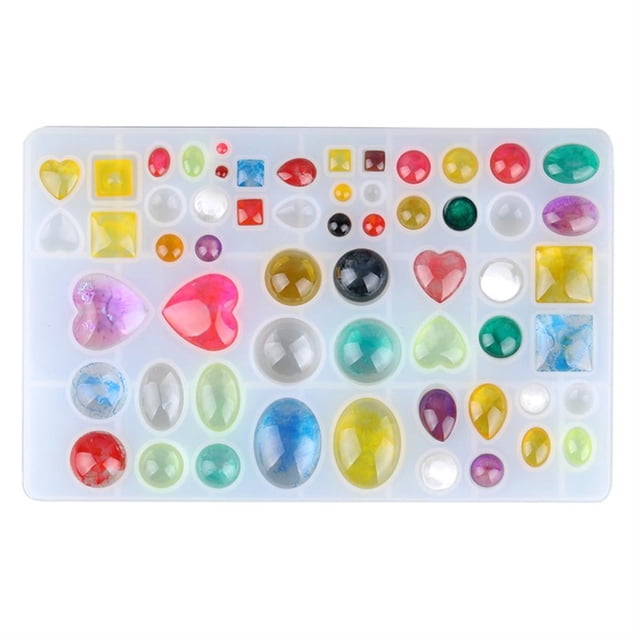 stanreset Silicone Jewelry Casting Molds 65 Cavity Casting Mold Kit Crystal Epoxy Tools for DIY Keychain Craft Jewelry