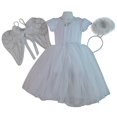 thumbnail image 1 of Conjunto de disfraz de ángel para niñas, tutú blanco, alas de ángel y diadema de halo (tutú de 16 "de largo, plateado / blanco) Making Believe 792125803573, 1 of 1