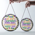 thumbnail image 4 of Crawfish Boil Mardi Gras Suncatcher Stained Glass Style, UV Printed Glass, Cajun Seafood Party Decoration, Round, 4 of 9