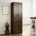 thumbnail image 4 of (3 pack) Mainstays 72" 4-Door Storage Cabinet, Walnut, 4 of 15