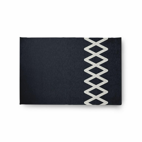 E by Design Zipper Stripe Indoor/Outdoor Rug - Shark Blue - 2 x 3 ft.