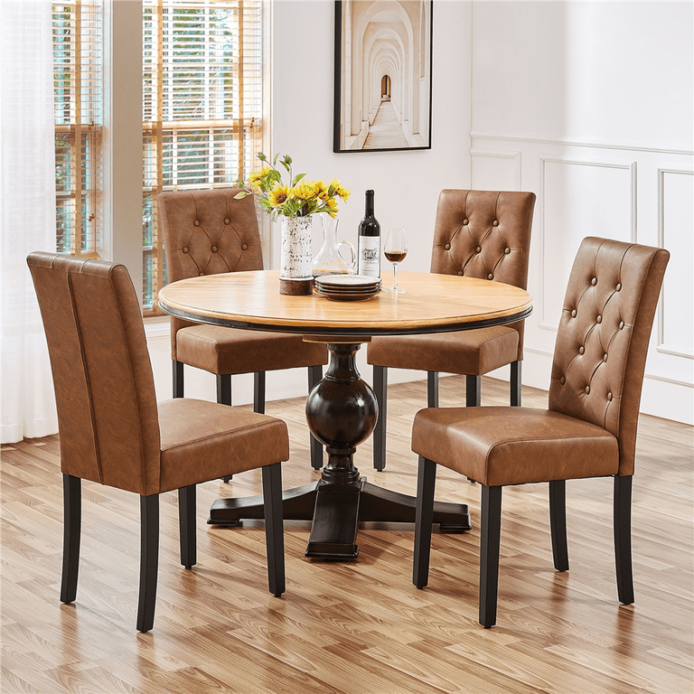 Retro faux leather dining chairs sale