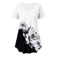 thumbnail image 3 of LilyLLL Womens Elegant Lace Short Sleeve V Neck T Shirt Floral Print Blouse Tops, 3 of 4