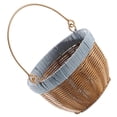 thumbnail image 1 of Light Brown Decorative Basket with Metal Handle for Storage and Organization in Bedroom or Office, 1 of 4