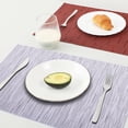 thumbnail image 3 of Stcomart Set of 6 Sliver Gray Vinyl Placemats - 12 x 18 Inches Washable PVC Table Mats for Dining Room Kitchen, 3 of 7