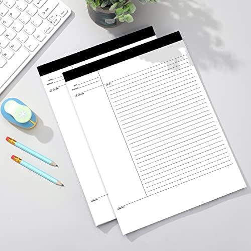 Quivanta 4 Pack Legal Pads 8.5" x 11.75" 50 Sheets/writing Notepad, White Note Pads Legal Ruled Writing Notepad for Home Teacher Student College Ruled Office Business