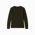 thumbnail image 3 of Rvwovn Men's Long Sleeve V-Neck Shirt Stretch Thumb Cuffs Athletic Base Layer Top Workout Daily Wear, 3 of 6