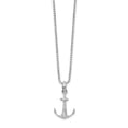 thumbnail image 1 of 925 Sterling Silver 18 Inch Diamond Necklace 2 Extender Pendant Charm Seashore Anchor, 1 of 6