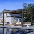 thumbnail image 5 of MUCHANT 10x12 FT Louvered Pergola, Outdoor Metal Pergola with Independent Adjustable Roof and Drainage System for Patio, Deck, Garden, Dark Gray, 5 of 7
