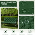 thumbnail image 2 of Snubbull Swing Replacement Cushion, Outside Bench Cushion with Backrest, 2-3 Seater Cushion with 6 Ties for Outdoor Furniture, 60 x 40 x 5 Inches Porch SwingCushion Garden Bench, Green, 2 of 7