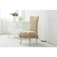 thumbnail image 2 of Classic Micro Suede  Shortly with Double Ruffle Skirt Style Chair Cover, Dining Chair Protector Peat, 2 of 3