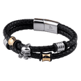 thumbnail image 2 of Pulsera Hombre de Calavera LUCKMAN, Piel Vegana y Acero Inoxidable, Modelo Mason negro UNITALLA, 2 of 7