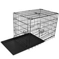 thumbnail image 6 of Geniqua Intermediate Black 36" 2-Dr Folding Pet Crate Cage Dog Cat Kennel Pen + ABS Tray, 6 of 8