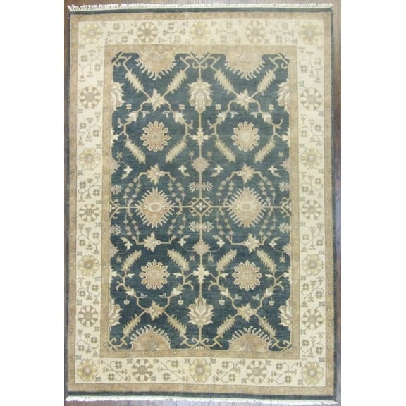 Wahi Rugs Hand Knotted Turk Oushak White Wash 6'0"x9'0" -W871