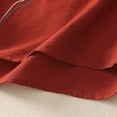 thumbnail image 6 of DeHolifer T-Shirts for Women Plus Size Cotton Linen Half Sleeve Embroidered Crewneck Casual Loose Blouse Red 3XL, 6 of 7