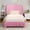 Pink, variant on 4 Ever Winner Full Size Bed Frame, Modern White Bed Frame with Headboard, Boucle Fabric Upholstered Bed Frame, Soft Curved Headboard, Pink