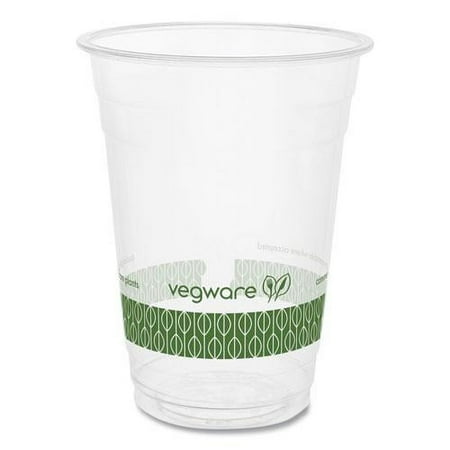 Vegware™ 96-Series Cold Cup  16 oz  Clear/Green  1 000/Carton R500Y-G