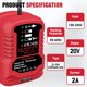 thumbnail image 4 of Para Bauer 20V Battery Charger, 1701C-B Fast Charger Replacement for Bauer 20V Hyper.max 63629 1701C-B 1702C-B 1701C 1702C Batteries, LED Indicator, 2.0A Output, 4 of 10