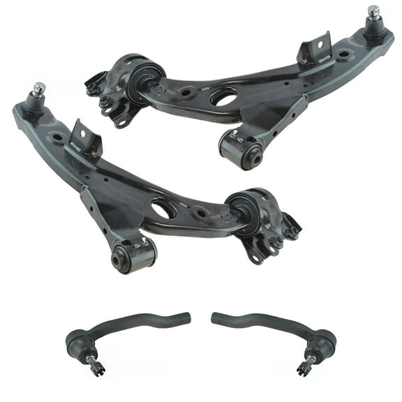 TRQ 4 Piece Steering Suspension Kit Compete Control Arms w/ Outer Tie Rod Ends PSA64778 Fits select: 2007-2015 MAZDA CX-9