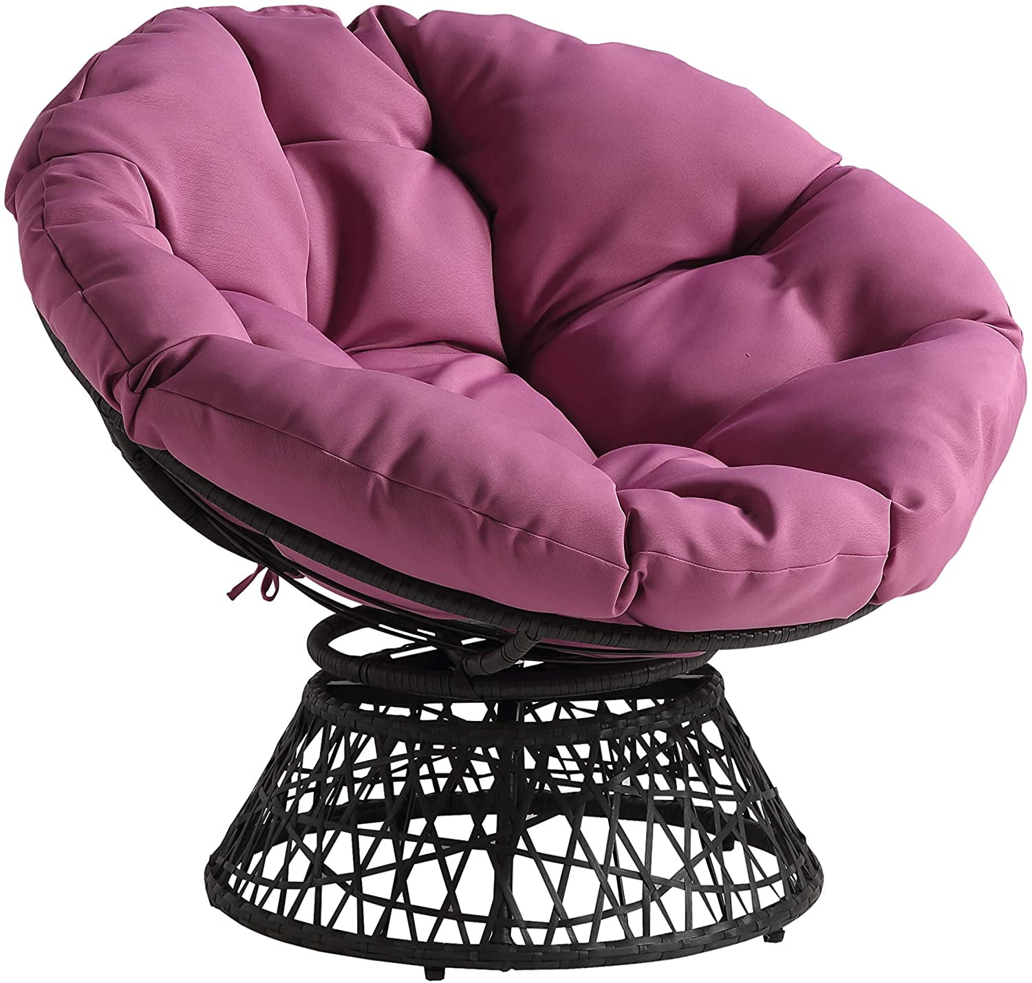 OSP Home Furnishings Wicker Papasan Chair with 360Degree