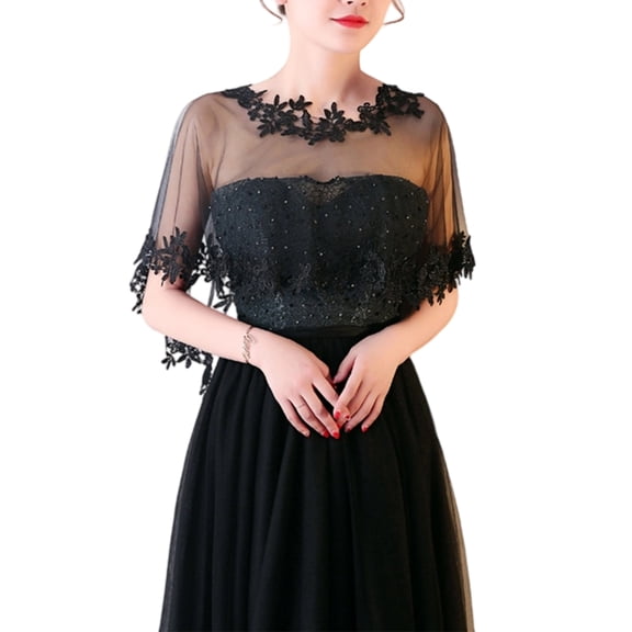 Lightweight Lace Bridal Veiled Shawl Shoulder Wrap For Outdoor Weddings Event