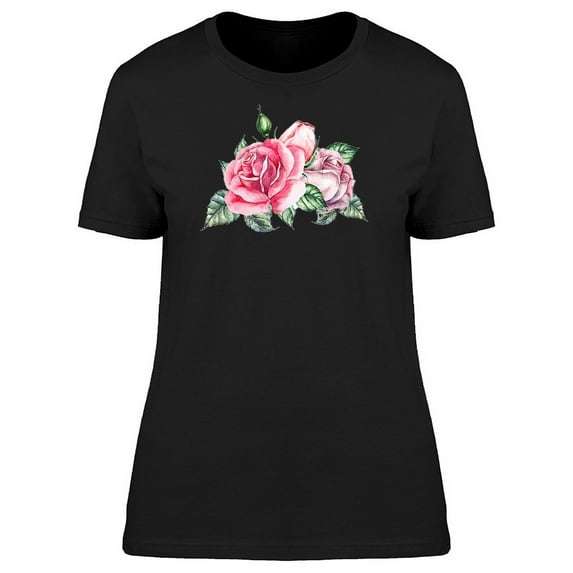 Big Watercolor Roses T-Shirt Women -Image by Shutterstock, Female x-Large