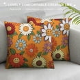 thumbnail image 3 of Creowell  Retro 70s Groovy Flowers Throw Pillow Cover ,Colorful Decorative Pillow Cases for Home Living Room Bed Sofa Bedroom Decor Cases Square Outdoor, 3 of 5