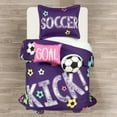 thumbnail image 2 of Lush Decor Girls Soccer Kick Reversible Oversized Comforter Purple 4Pc Set Twin - Kids Bedding and Decor, 2 of 11